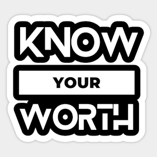 know your worth typography design Sticker